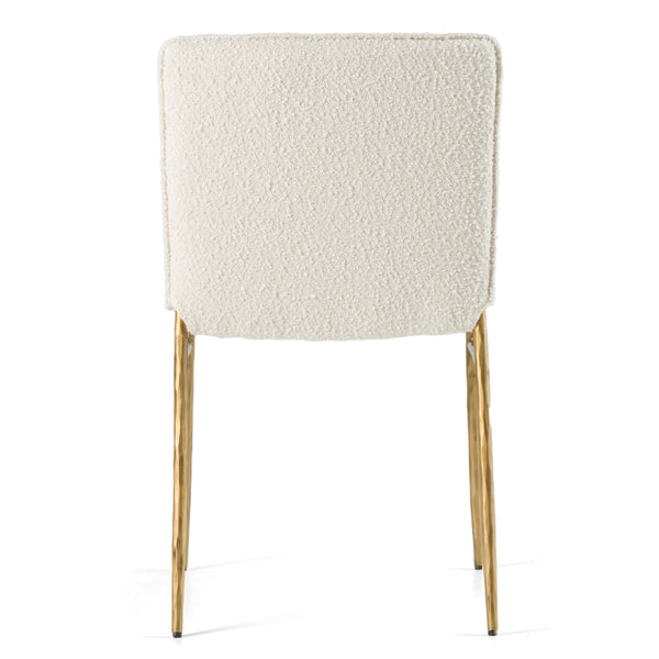 Modrest Atlanta Modern Off White Fabric & Brass Dining Chair Model VGMY-3739-WHT