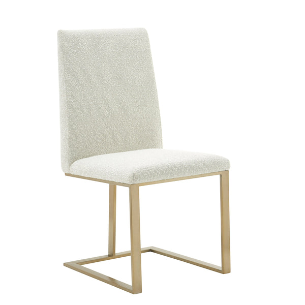 Modrest Frankie Modern Off White Fabric & Antique Brass Dining Chair Model VGGA-6917CH-OWHTB