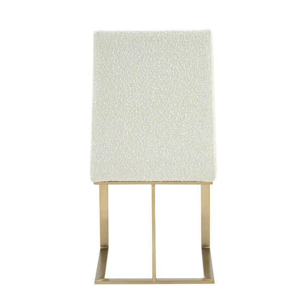 Modrest Frankie Modern Off White Fabric & Antique Brass Dining Chair Model VGGA-6917CH-OWHTB