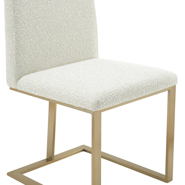 Modrest Frankie Modern Off White Fabric & Antique Brass Dining Chair Model VGGA-6917CH-OWHTB