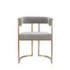 Modrest Byron Modern Grey Fabric & Antique Brass Dining Chair Model VGGA-6966CH-GRY