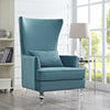 Bristol Sea Blue Velvet Chair with Lucite Legs Model: TOV-A139