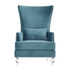 Bristol Sea Blue Velvet Chair with Lucite Legs Model: TOV-A139