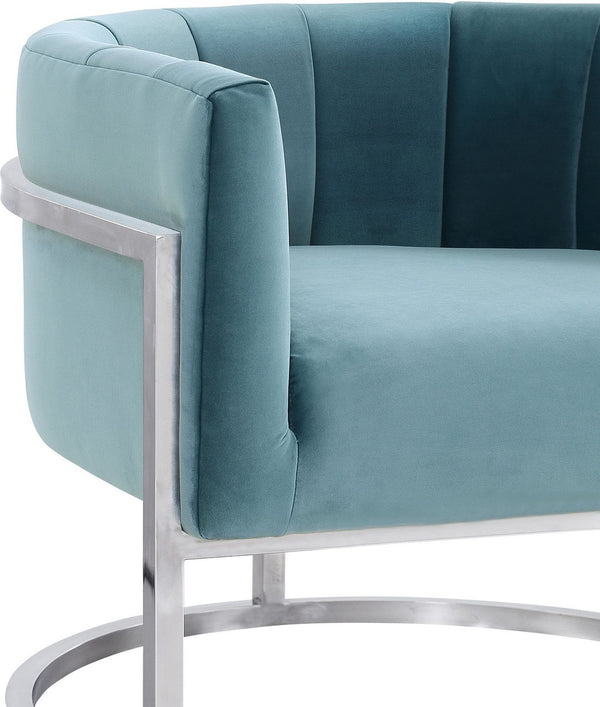 Magnolia Sea Blue Chair with Silver Base Model: TOV-A147