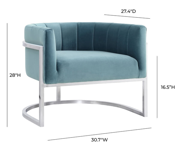 Magnolia Sea Blue Chair with Silver Base Model: TOV-A147