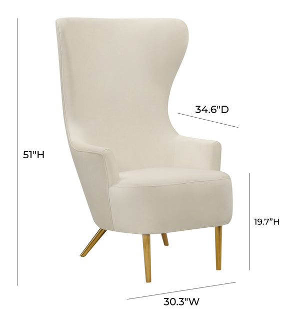 Julia Cream Wingback Chair By Inspire Me! Home Decor Model: TOV-A2044-C