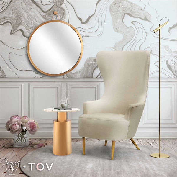 Julia Cream Wingback Chair By Inspire Me! Home Decor Model: TOV-A2044-C