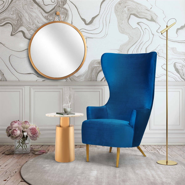 Julia Navy Wingback Chair By Inspire Me! Home Decor Model: TOV-A2045-N