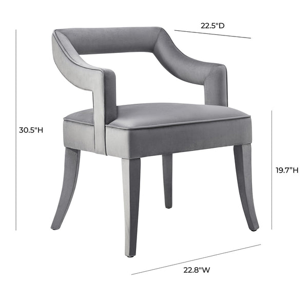 Tiffany Grey Velvet Chair Model: TOV-A210
