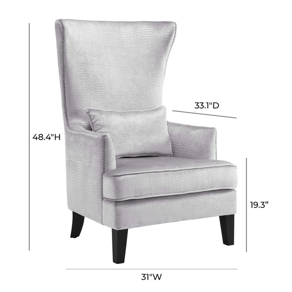 Bristol Silver Croc Tall Chair Model: TOV-A89