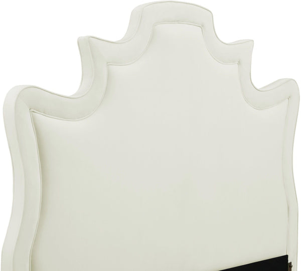 Serenity Cream Velvet Bed in King Model: TOV-B104
