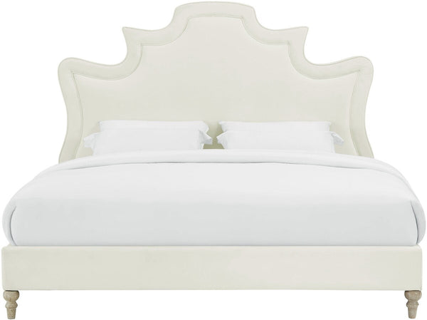 Serenity Cream Velvet Bed in Queen Model: TOV-B105