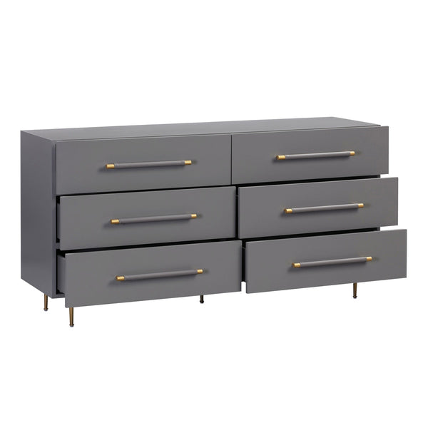 Trident Grey 6 Drawer Dresser Model: TOV-B44094