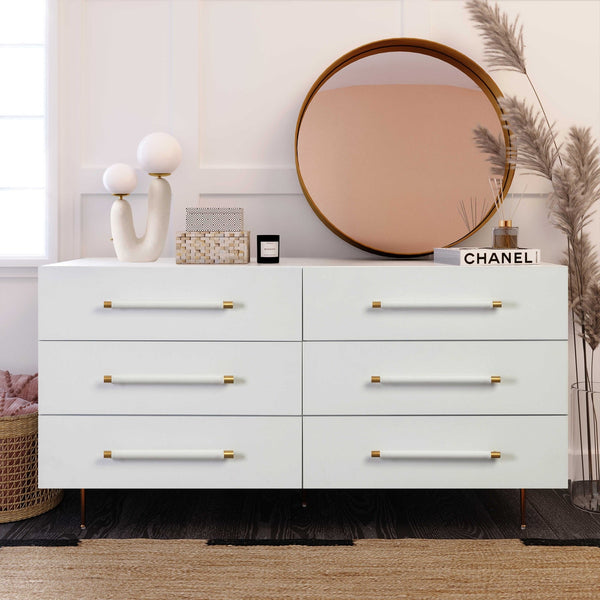 Trident White 6 Drawer Dresser Model: TOV-B44095