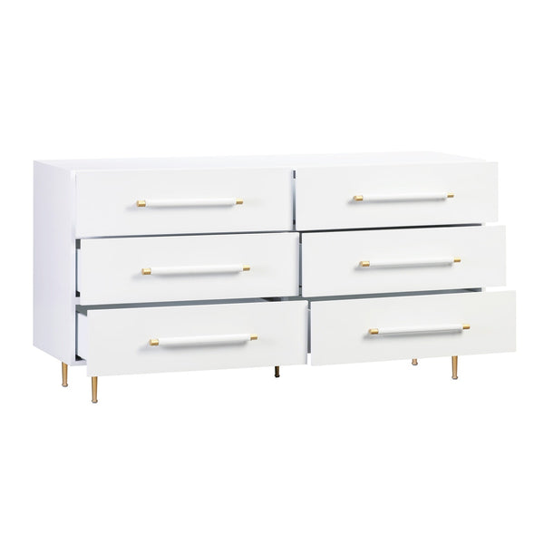 Trident White 6 Drawer Dresser Model: TOV-B44095