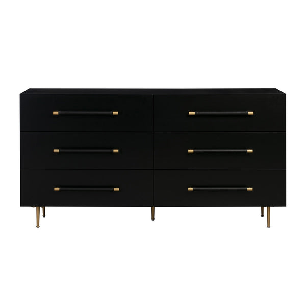 Trident Black 6 Drawer Dresser Model: TOV-B44096