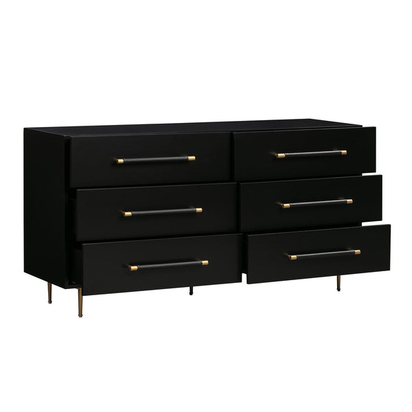 Trident Black 6 Drawer Dresser Model: TOV-B44096