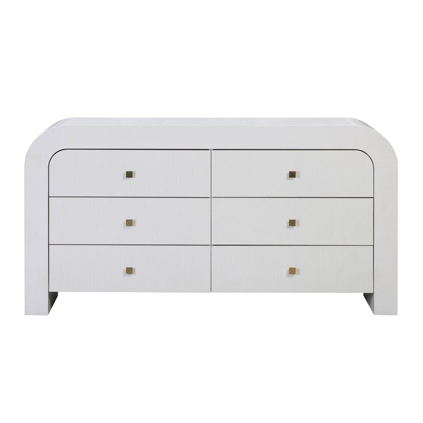 Hump 6 Drawer White Dresser Model: TOV-B44097