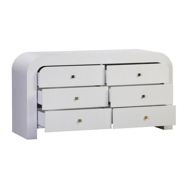 Hump 6 Drawer White Dresser Model: TOV-B44097