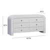 Hump 6 Drawer White Dresser Model: TOV-B44097