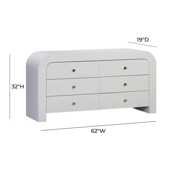 Hump 6 Drawer White Dresser Model: TOV-B44097