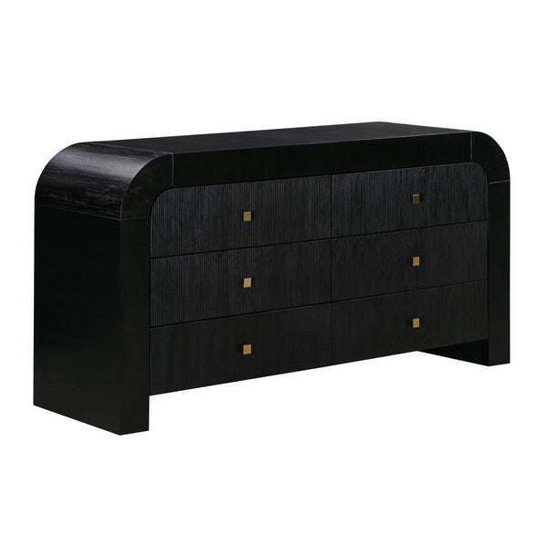 Hump 6 Drawer Black Dresser Model: TOV-B44098