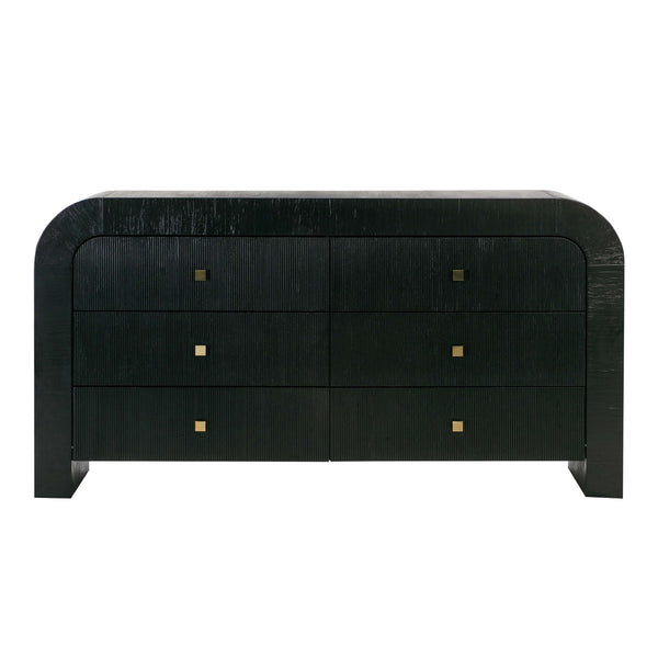 Hump 6 Drawer Black Dresser Model: TOV-B44098