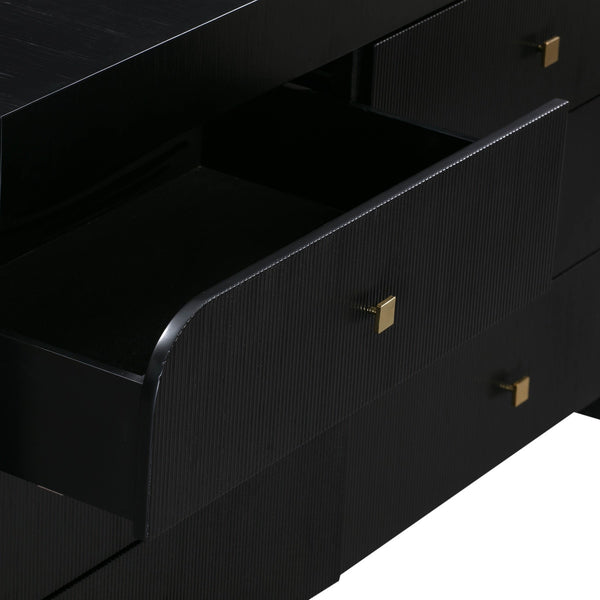 Hump 6 Drawer Black Dresser Model: TOV-B44098