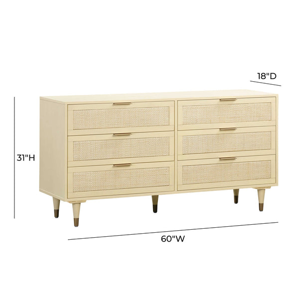 Sierra Buttermilk 6 Drawer Dresser Model: TOV-B44113