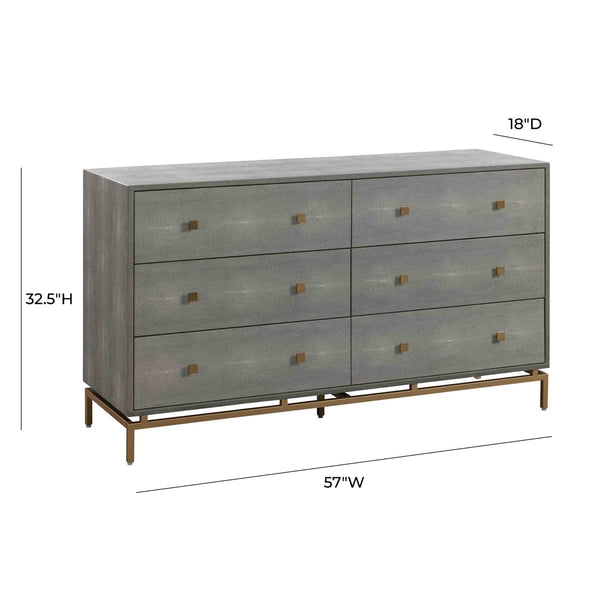 Pesce Shagreen 6 Drawer Dresser Model: TOV-B44147
