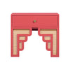Suzie Coral Pink & Rattan Nightstand Model: TOV-B54202