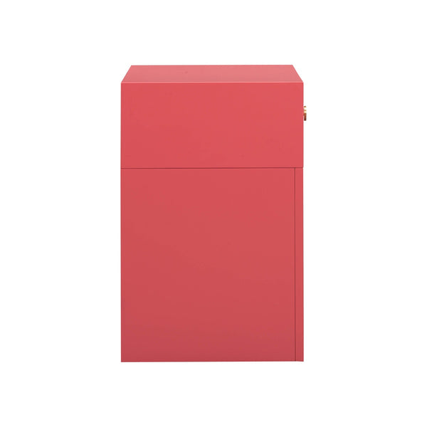 Suzie Coral Pink & Rattan Nightstand Model: TOV-B54202