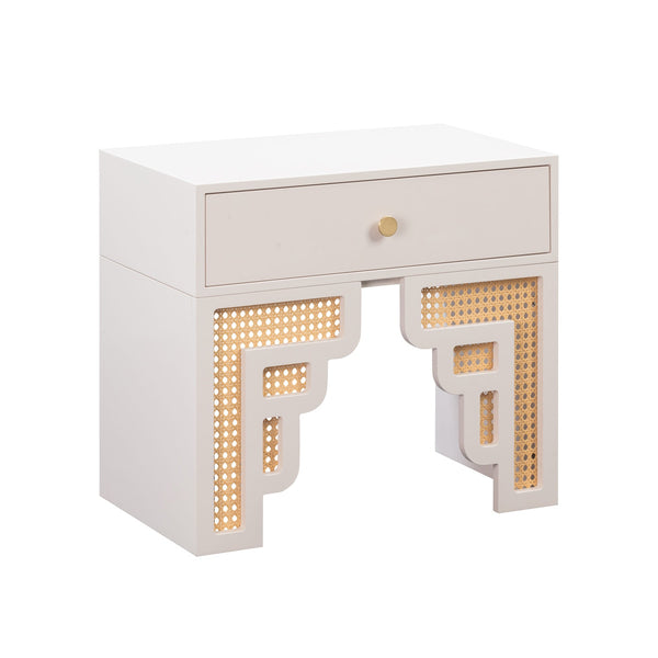 Suzie Cream & Rattan Nightstand Model: TOV-B54203