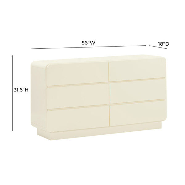 Sagura Cream 6-Drawer Dresser Model: TOV-B54230