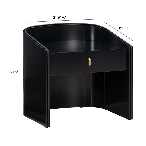 Collins Black Lacquer Nightstand Model: TOV-B54250