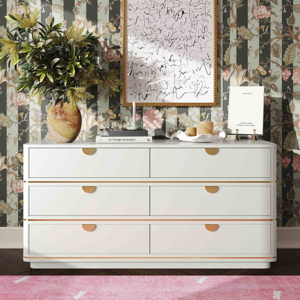 Julieta Cream 6 Drawer Dresser Model: TOV-B54252