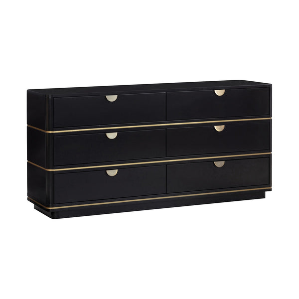 Julieta Black 6 Drawer Dresser Model: TOV-B54253