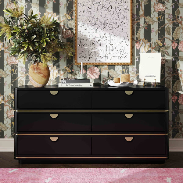 Julieta Black 6 Drawer Dresser Model: TOV-B54253
