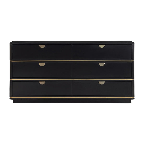 Julieta Black 6 Drawer Dresser Model: TOV-B54253