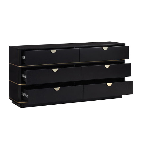 Julieta Black 6 Drawer Dresser Model: TOV-B54253