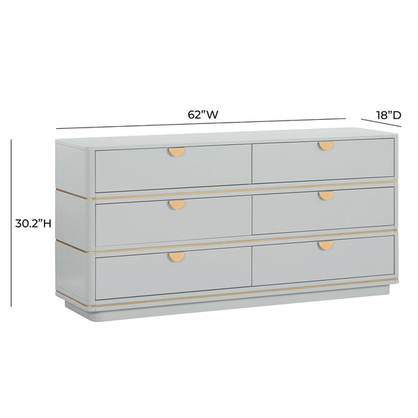 Julieta Grey 6 Drawer Dresser Model: TOV-B54254