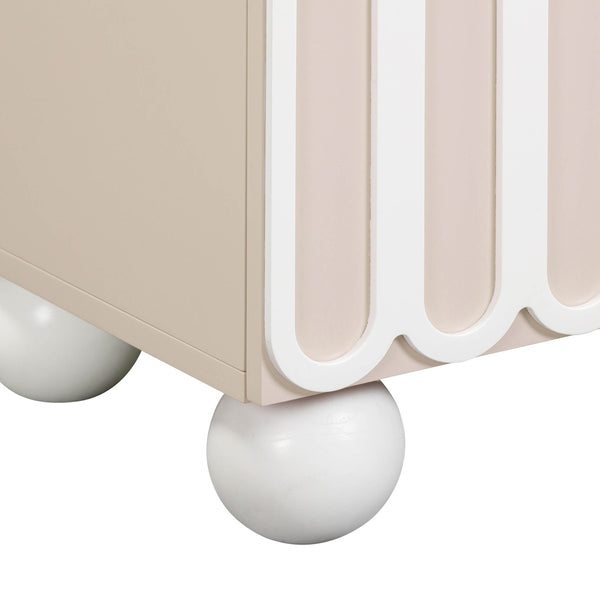 Tori Motif Taupe Nightstand Model: TOV-B54321