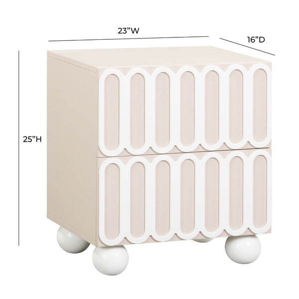 Tori Motif Taupe Nightstand Model: TOV-B54321