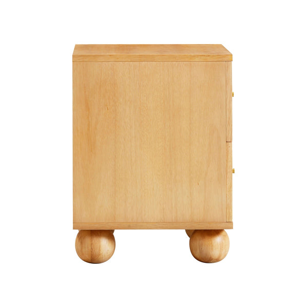 Grappa Natural Wood & Rattan Wavy Nightstand Model: TOV-B54344