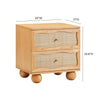 Grappa Natural Wood & Rattan Wavy Nightstand Model: TOV-B54344