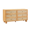 Grappa Natural Wood & Rattan Wavy Dresser Model: TOV-B54345