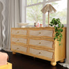 Grappa Natural Wood & Rattan Wavy Dresser Model: TOV-B54345
