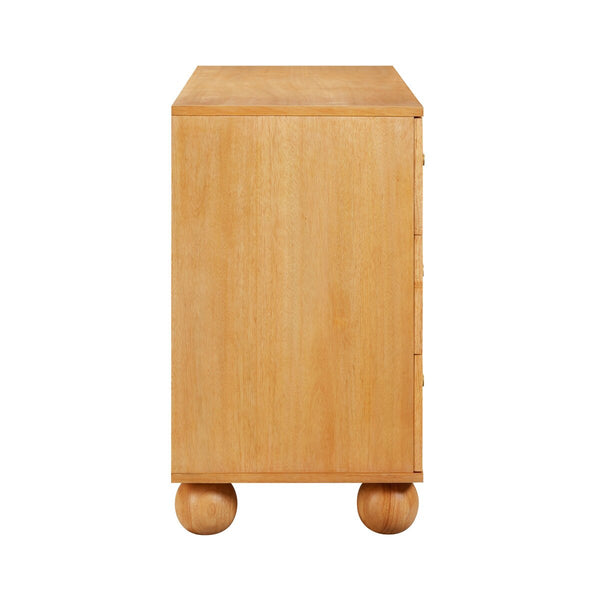 Grappa Natural Wood & Rattan Wavy Dresser Model: TOV-B54345