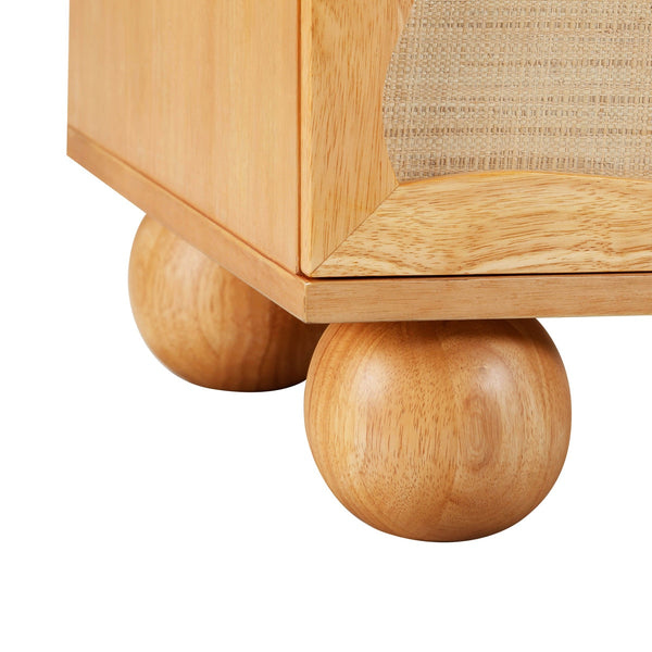 Grappa Natural Wood & Rattan Wavy Dresser Model: TOV-B54345