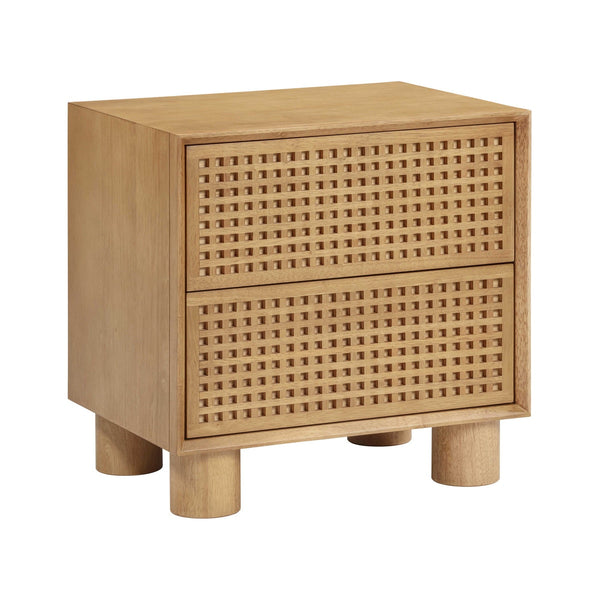 Miles Natural Wood 2-Drawer Nightstand Model: TOV-B54348